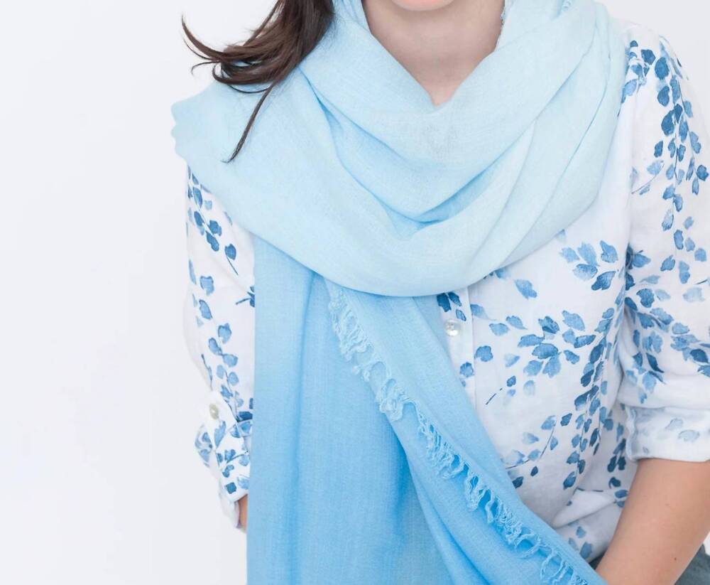 NEW BLUEBERRY dip dye scarf in sky ombre